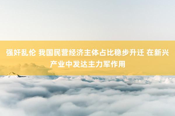 强奸乱伦 我国民营经济主体占比稳步升迁 在新兴产业中发达主力军作用