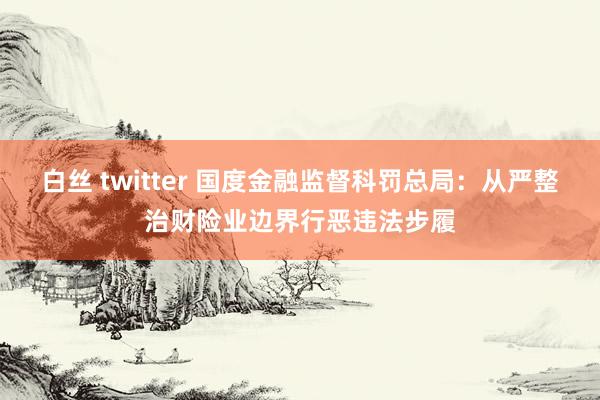 白丝 twitter 国度金融监督科罚总局：从严整治财险业边界行恶违法步履