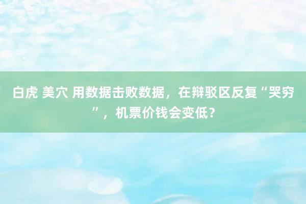 白虎 美穴 用数据击败数据，在辩驳区反复“哭穷”，机票价钱会变低？