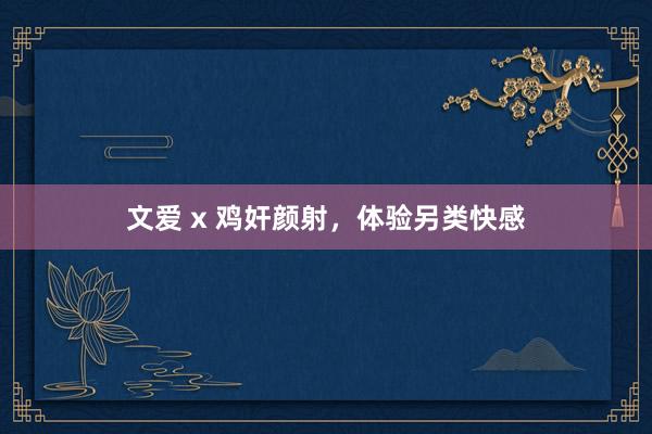 文爱 x 鸡奸颜射，体验另类快感