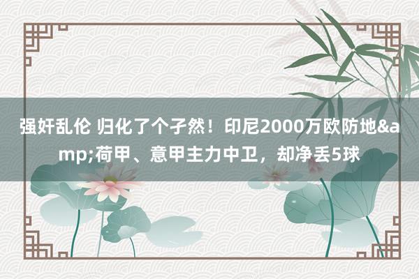强奸乱伦 归化了个孑然！印尼2000万欧防地&荷甲、意甲主力中卫，却净丢5球